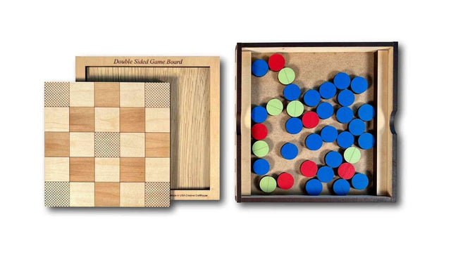 Personalized Christmas Gift for Board Game Players - Universal Game Board for 3x3, 4x4, 5x5 Games - Playing Tokens Included - Creative Crafthouse