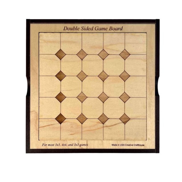 Personalized Christmas Gift for Board Game Players - Universal Game Board for 3x3, 4x4, 5x5 Games - Playing Tokens Included - Creative Crafthouse