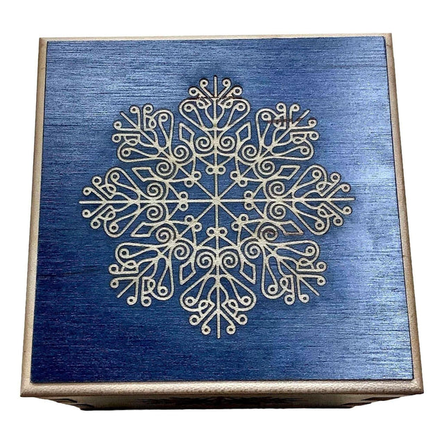 Personalized Christmas Puzzle Box - Holds Gift Cards and Money - Add a Laser Engraved Name and Message - The Snow Flake Wood Puzzle Box - Creative Crafthouse