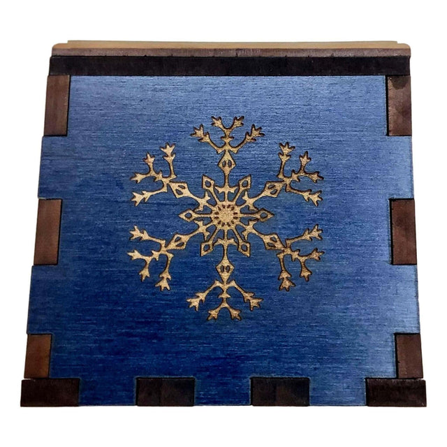 Personalized Christmas Puzzle Box - Holds Gift Cards and Money - Add a Laser Engraved Name and Message - The Snow Flake Wood Puzzle Box - Creative Crafthouse