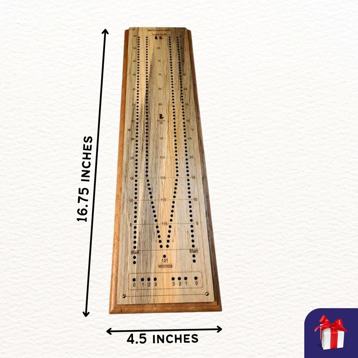 Personalized Cribbage Board - Tournament Long Board Premium – Choice of Cherry, Maple or Beetle Kill Wood - Add Name and/or Message - Creative Crafthouse