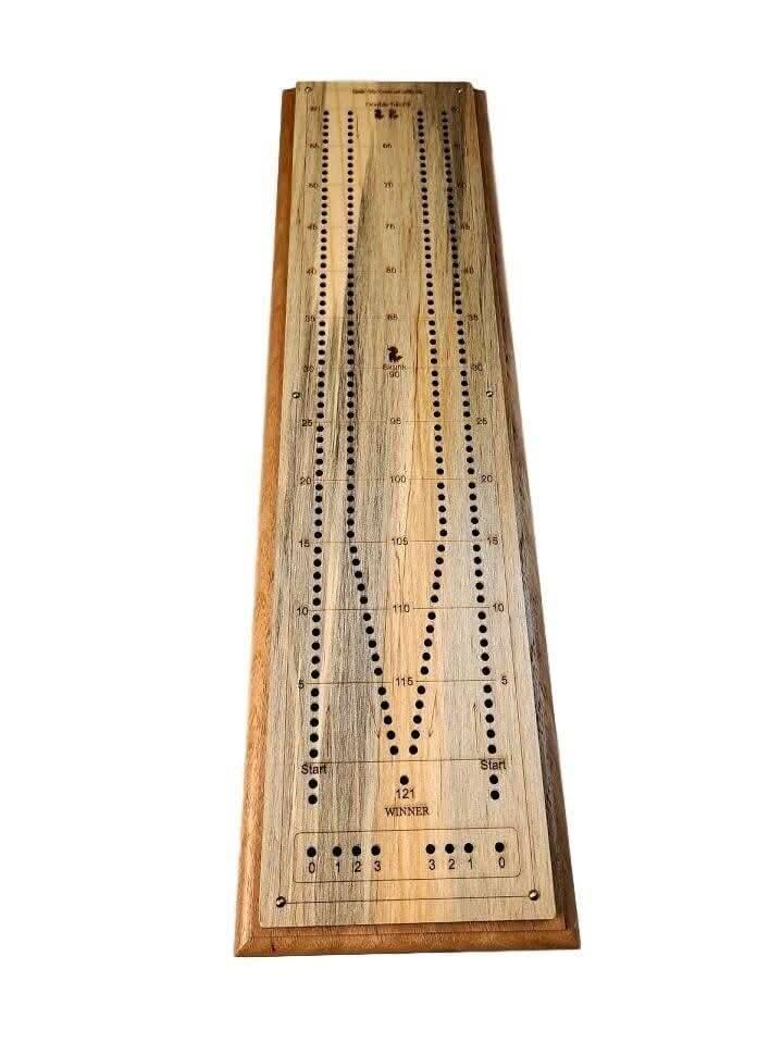 Personalized Cribbage Board - Tournament Long Board Premium – Choice of Cherry, Maple or Beetle Kill Wood - Add Name and/or Message - Creative Crafthouse