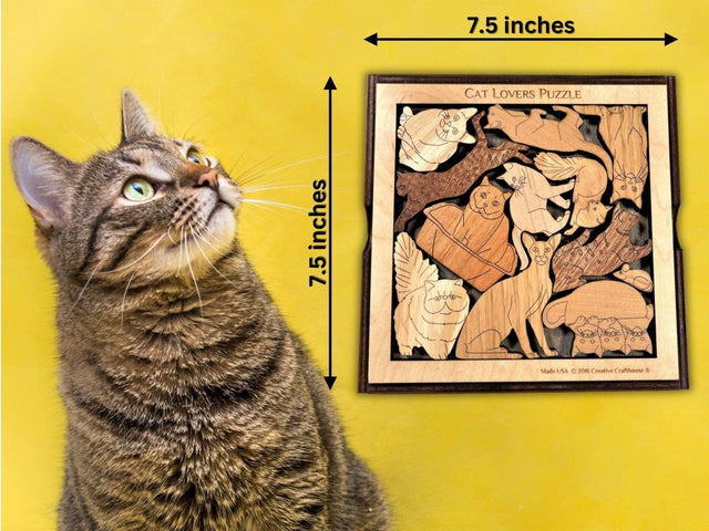 Personalized Gift for Cat Lovers - The Cat Lovers Wood Puzzle - Laser Engrave name or Message - Creative Crafthouse