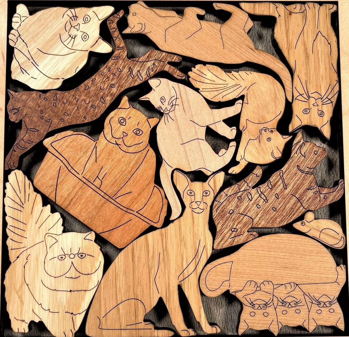 Personalized Gift for Cat Lovers - The Cat Lovers Wood Puzzle - Laser Engrave name or Message - Creative Crafthouse