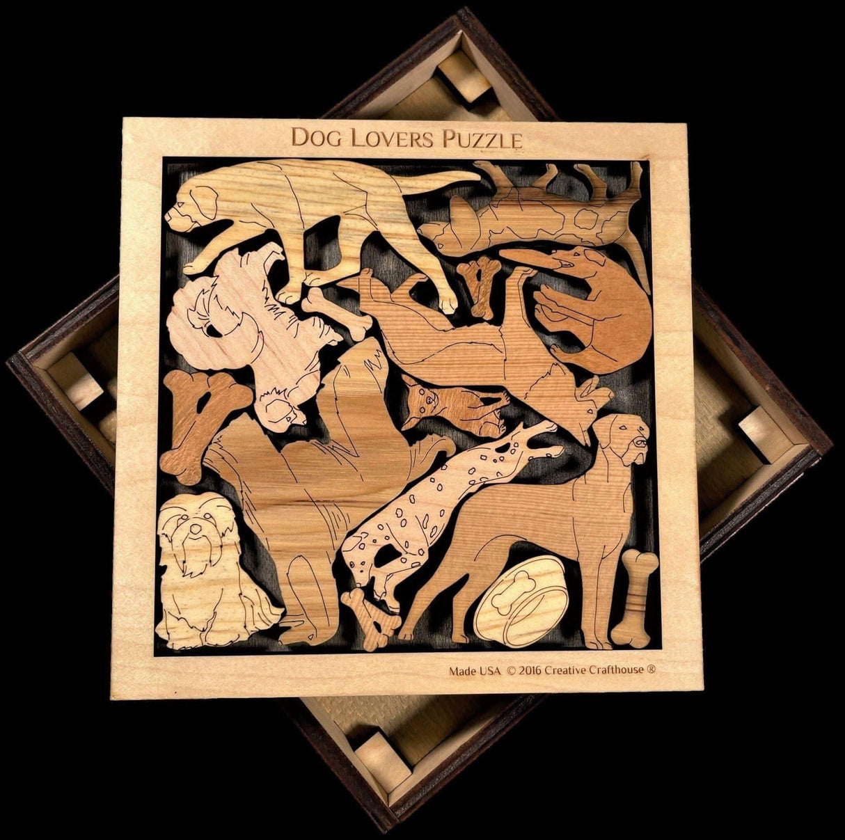 Personalized Gift for Dog Lovers - Customize With Laser Engraved Name and Message - Dog Lovers Puzzle - Gift for Women - Gift for Dog Mom - Creative Crafthouse