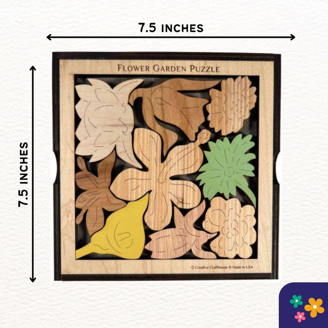 Personalized Gift for Flower Lovers - The Florist's Challenge Wood Puzzle | Add a Laser Engraved Name | One of a Kind Gift - Creative Crafthouse