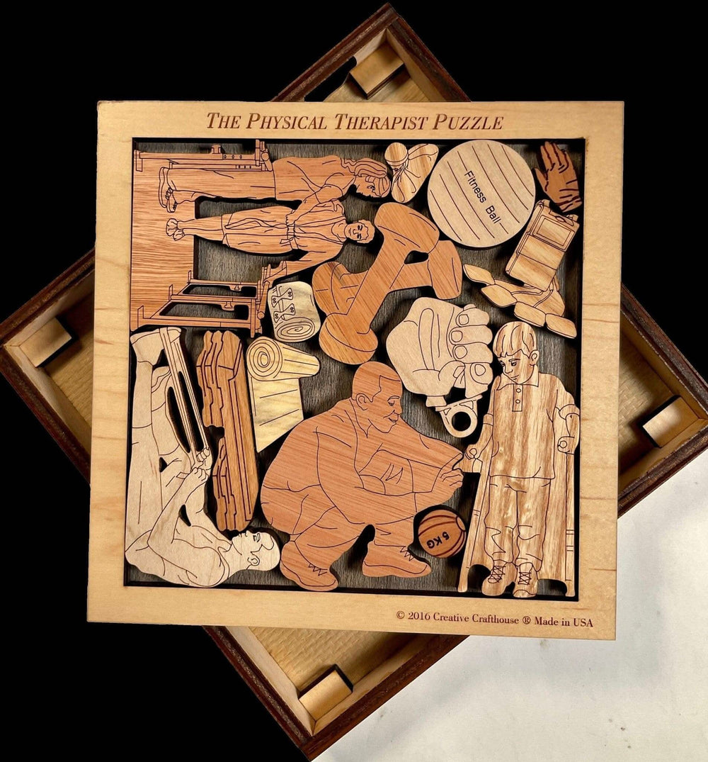 Personalized Gift for Physical Therapist - Physical Therapist Wood Puzzle Brain Teaser - One of a Kind Graduation Gift | Unique Office Decor - Creative Crafthouse