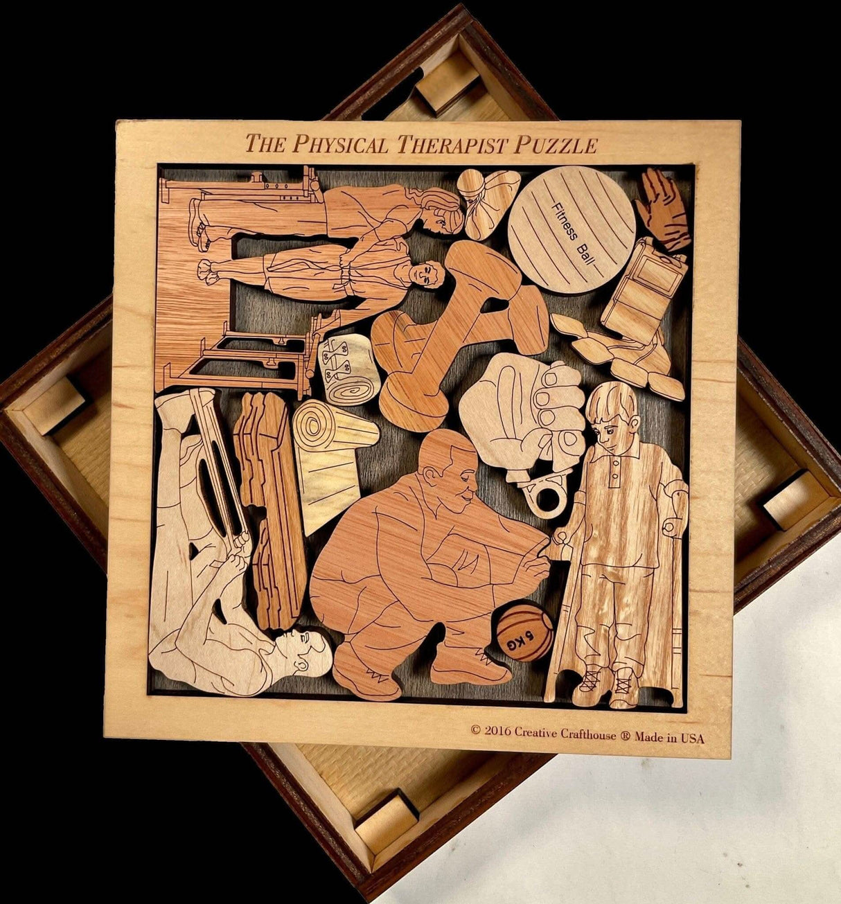 Personalized Gift for Physical Therapist - Physical Therapist Wood Puzzle Brain Teaser - One of a Kind Graduation Gift | Unique Office Decor - Creative Crafthouse