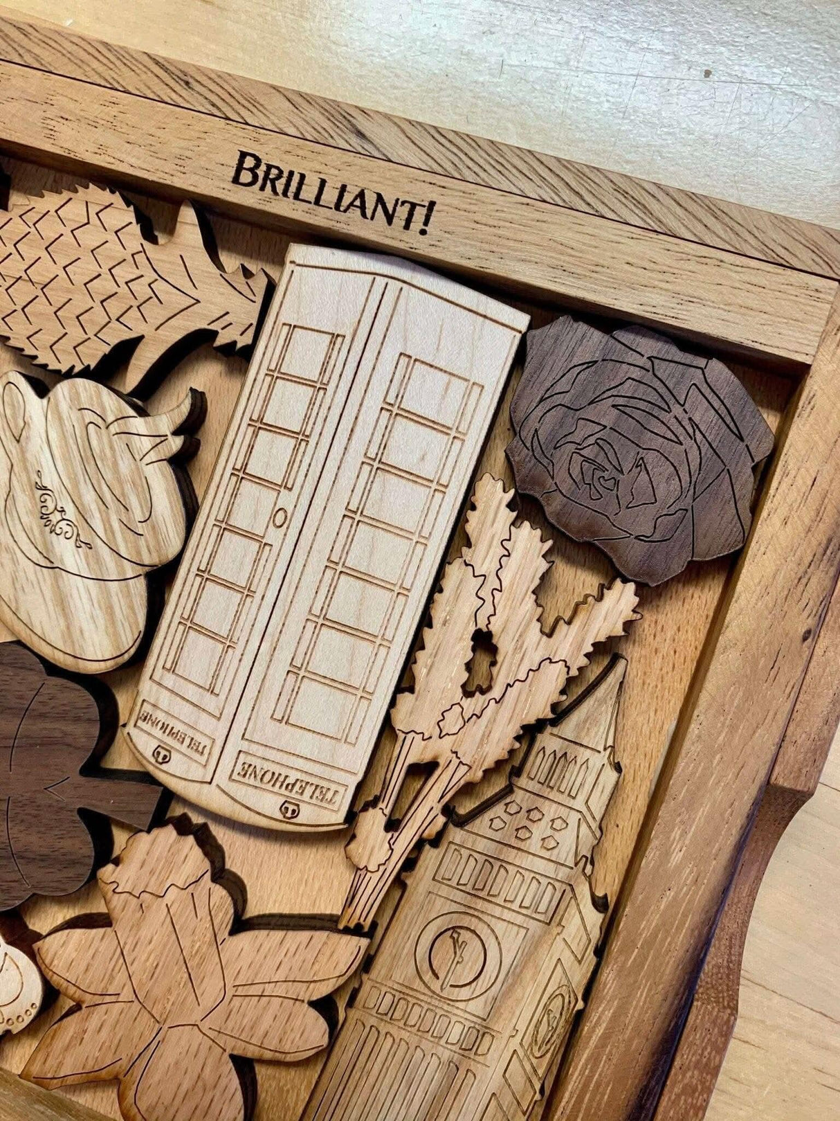 Personalized Gift for the English - Customize with Laser Engraved Name - Brain Teaser Puzzle Celebrating English Gardens & Culture - Creative Crafthouse