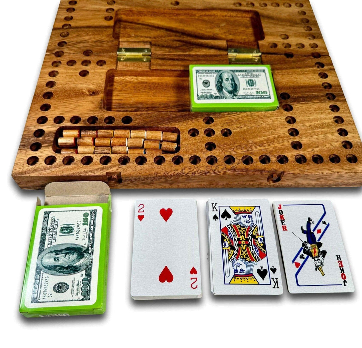 Personalized Pegs and Jokers Wooden Game - Classic Family Game Night, Perfect Holiday Gift, Custom Engraved Board - Creative Crafthouse