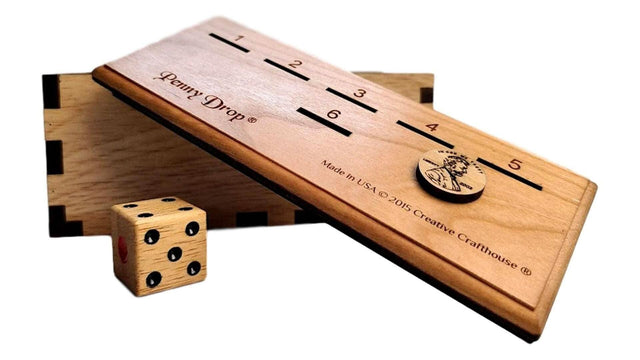 Personalized Penny Drop Game – Customize With a Laser Engraved Name - Premium Cherry Top Version – Fun Family or Bar Game - Creative Crafthouse