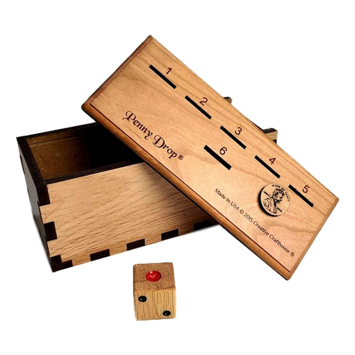 Personalized Penny Drop Game – Customize With a Laser Engraved Name - Premium Cherry Top Version – Fun Family or Bar Game - Creative Crafthouse