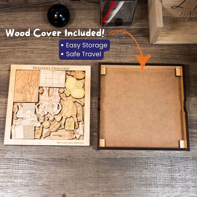 Personalized Pickleball Gift - Challenge Puzzle – 17 Piece Wooden Gift for Pickleball Lovers – Unique Holiday Pickleball Gift Idea 2024 - Creative Crafthouse