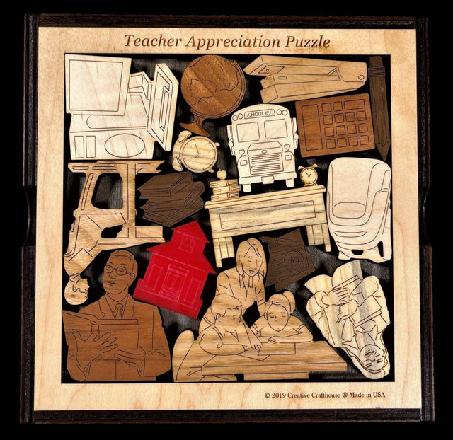 Personalizable Teacher Appreciation Week Gift - Teachers Appreciation Wood Puzzle | Teachers Day Gift | Retirement Gift | Graduation Gift - Creative Crafthouse