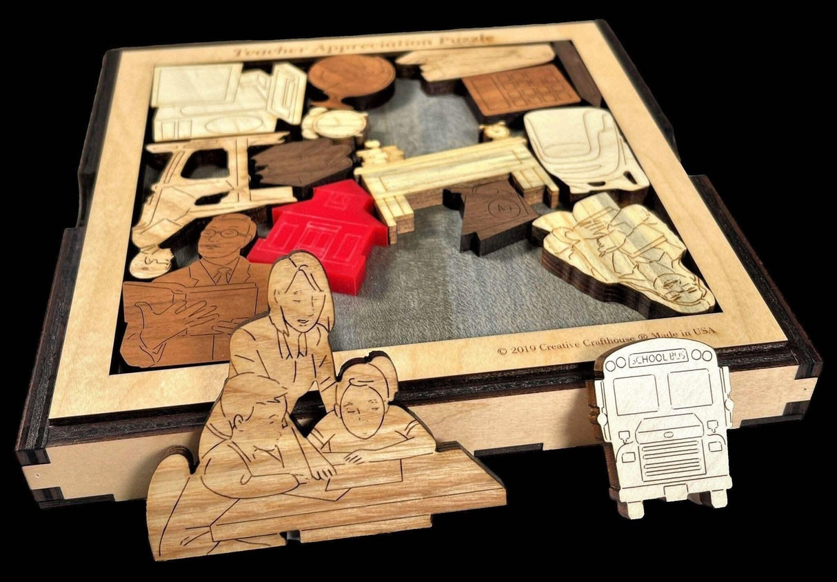Personalizable Teacher Appreciation Week Gift - Teachers Appreciation Wood Puzzle | Teachers Day Gift | Retirement Gift | Graduation Gift - Creative Crafthouse