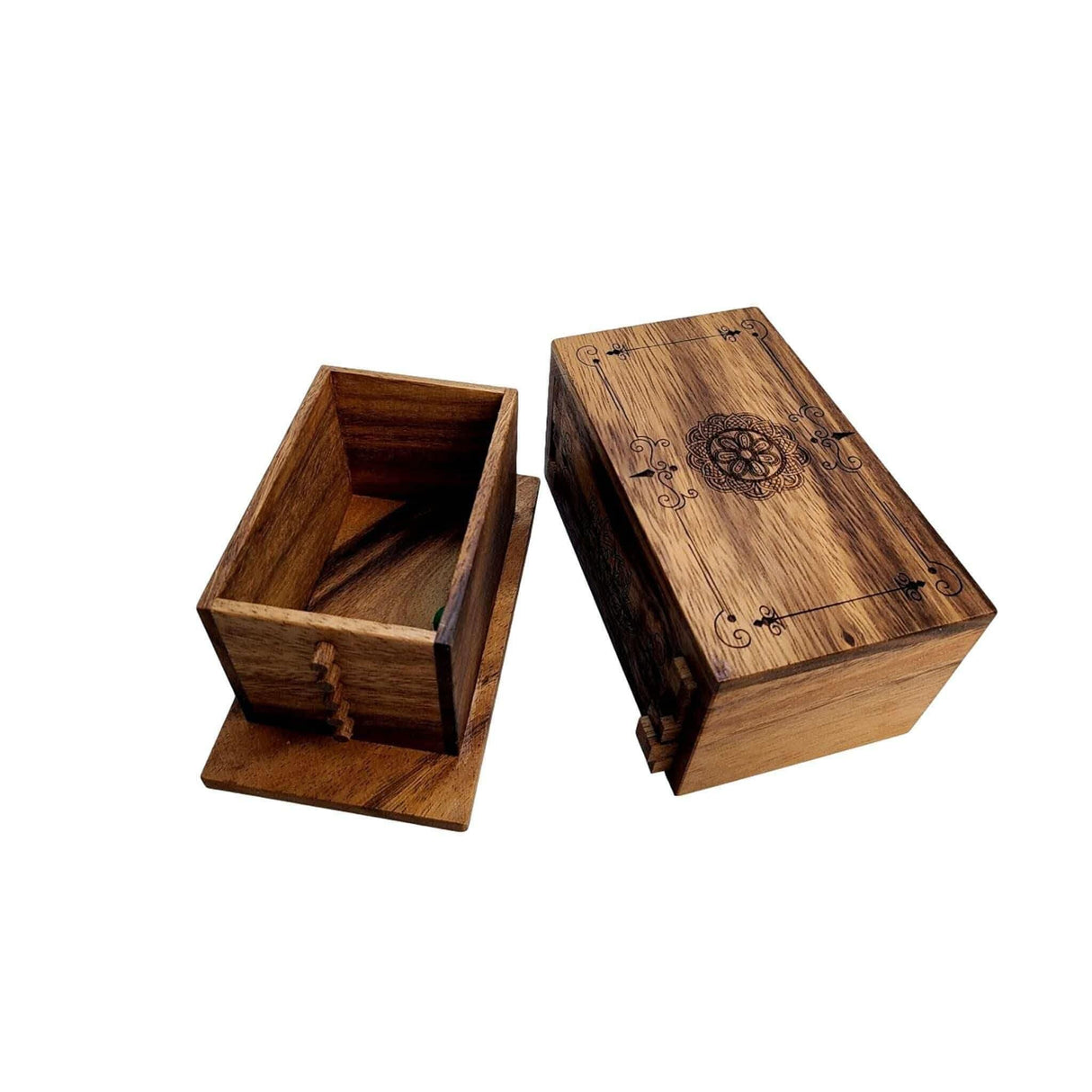 Personalized Wooden Puzzle Box | The Mandala Secret Lock Box | Artisan Gift Card Box | Unique Gift for Teens - Creative Crafthouse