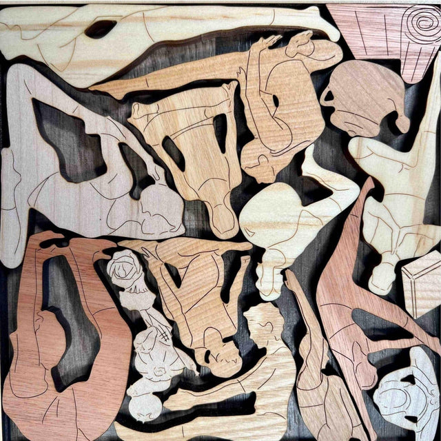 Personalized Yoga Gift - The Yoga Puzzle - Add a Laser Engraved Name - 13 Piece Wooden Brain easer - Unique Gifts for Yoga Lovers - Creative Crafthouse