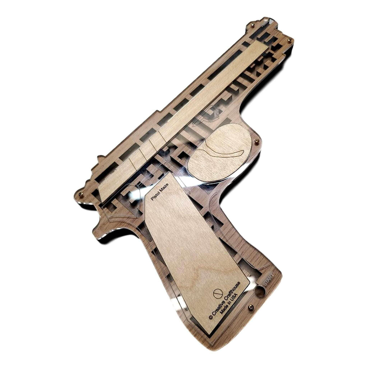 Pistol Maze Puzzle – Unique Wooden Maze by Creative Crafthouse - Creative Crafthouse
