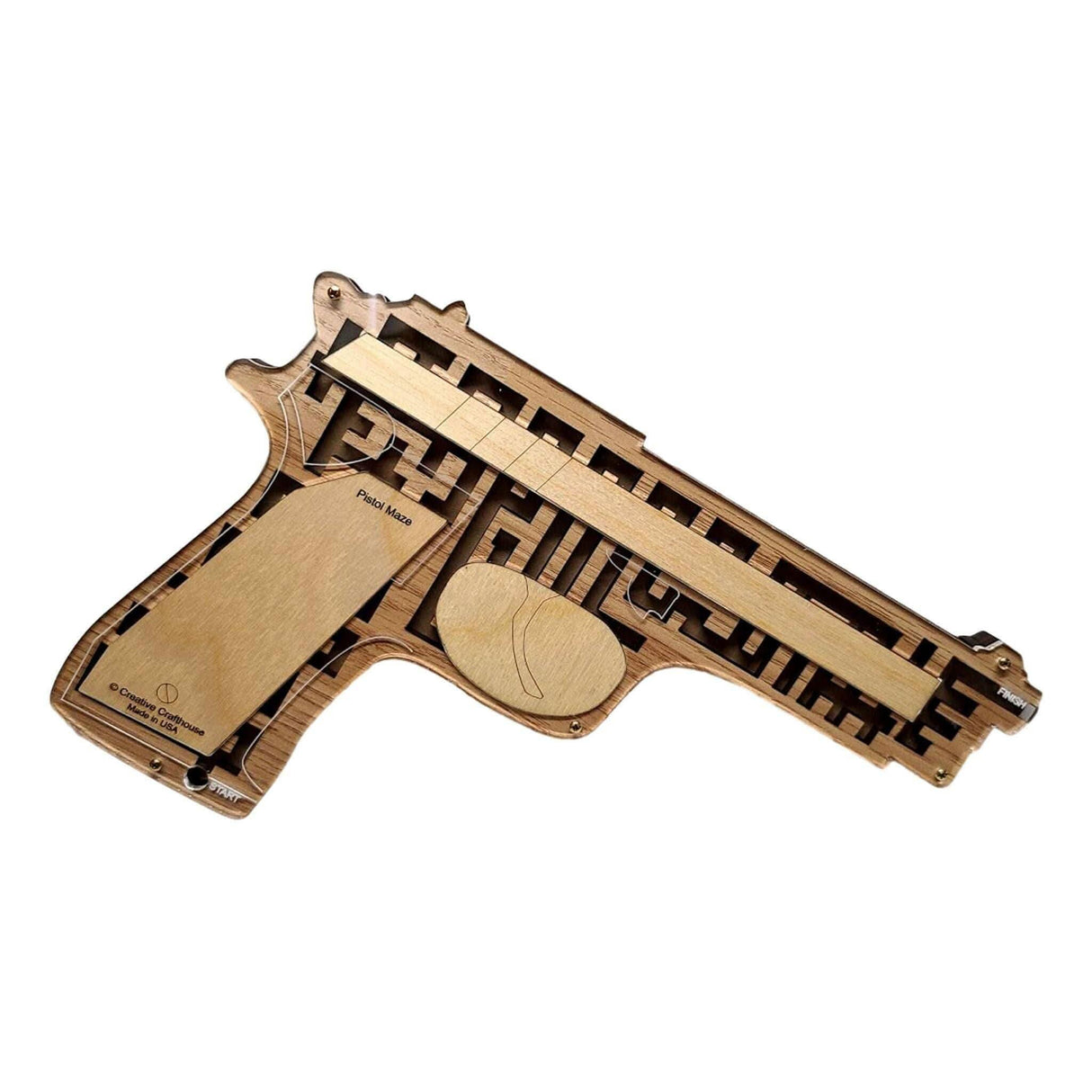 Pistol Maze Puzzle – Unique Wooden Maze by Creative Crafthouse - Creative Crafthouse