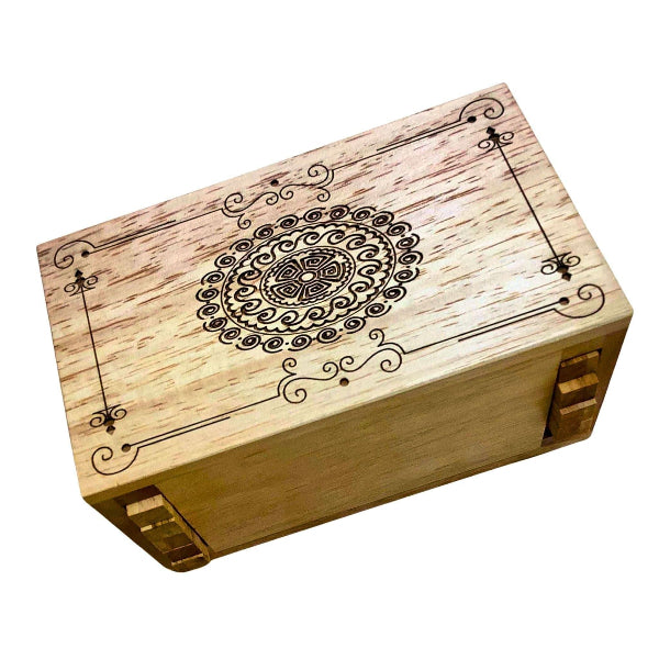 Premium Secret Lock Wood Puzzle Box | Mandala Edition - Creative Crafthouse