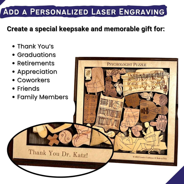 Psychologist Puzzle – Unique Thank You Gift for Mental Health Professionals - Creative Crafthouse