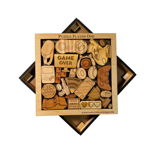 Puzzle Player One | Wooden Video Game Packing Puzzle - Creative Crafthouse
