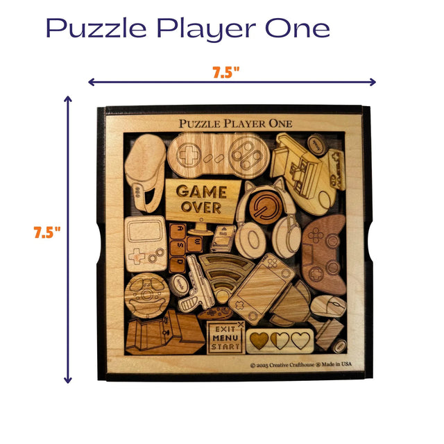 Puzzle Player One | Wooden Video Game Packing Puzzle - Creative Crafthouse