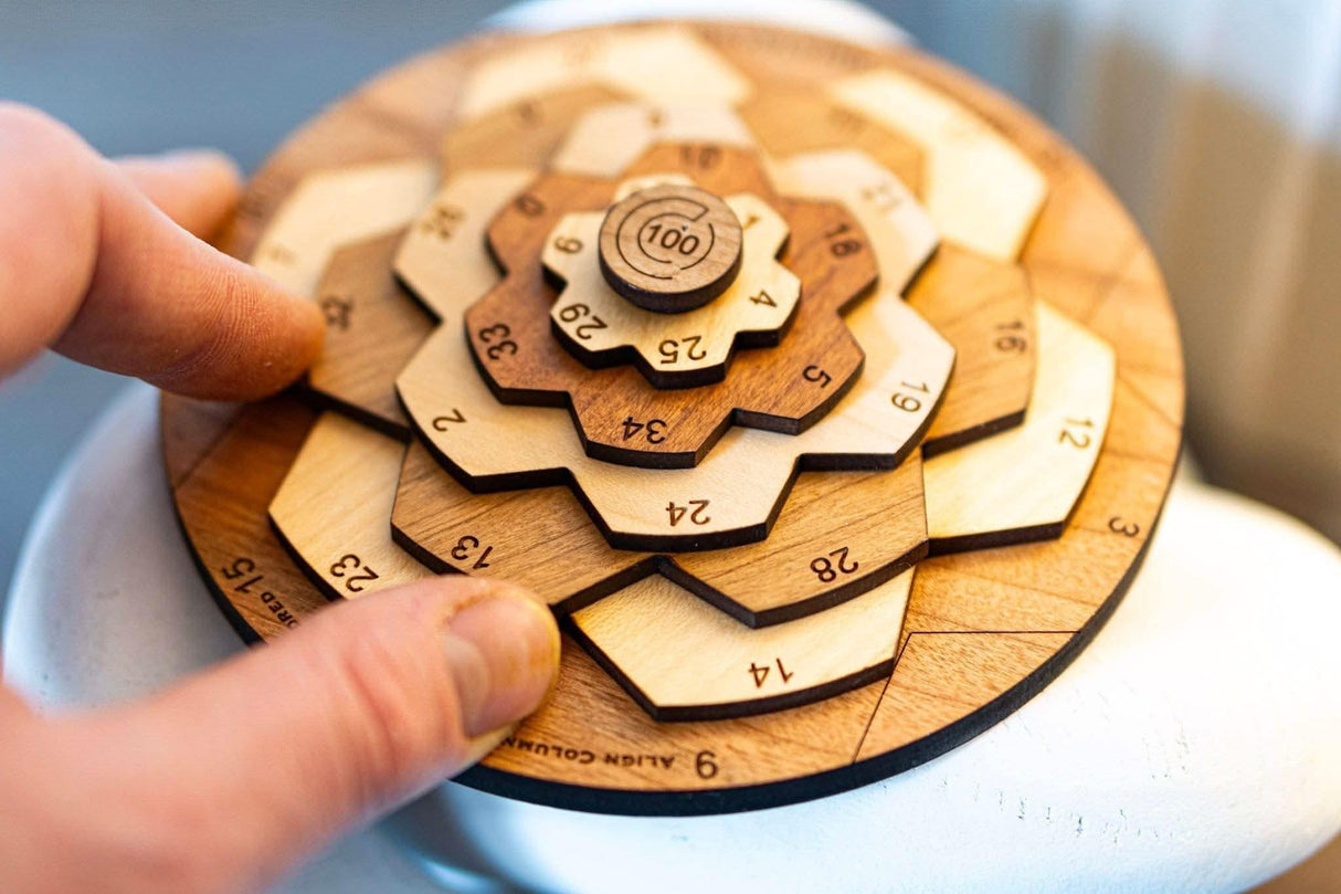 Revolving Century II Wood Math Puzzle | Wood Brain Teaser/Gift for Smart Kids | IQ Test | Creative Crafthouse | Best Gift Idea for Puzzlers - Creative Crafthouse