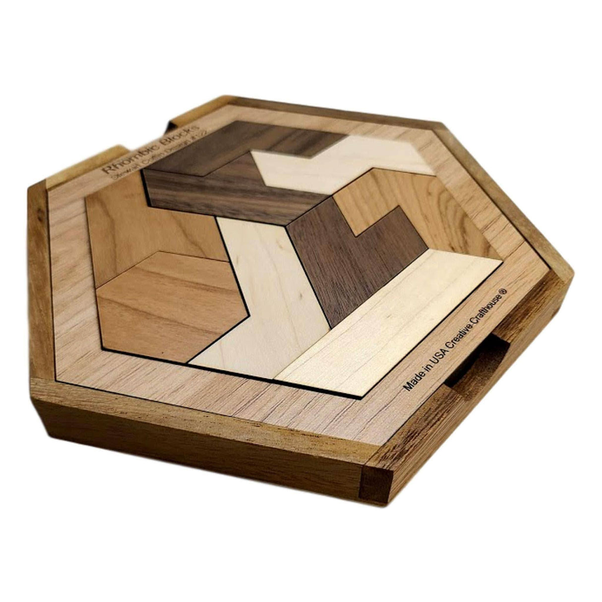 Rhombic Blocks – Stewart Coffin Design #122 Brain Teaser Puzzle - Challenging Puzzle - Gift for Hard To Buy for Teenager - Christmas Gift - Creative Crafthouse