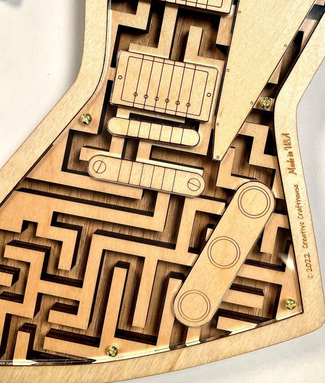 Rock Star Guitar Maze | Wood Puzzle for Musicians - Creative Crafthouse