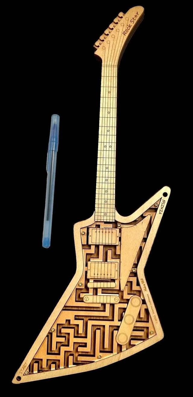 Rock Star Guitar Maze | Wood Puzzle for Musicians - Creative Crafthouse