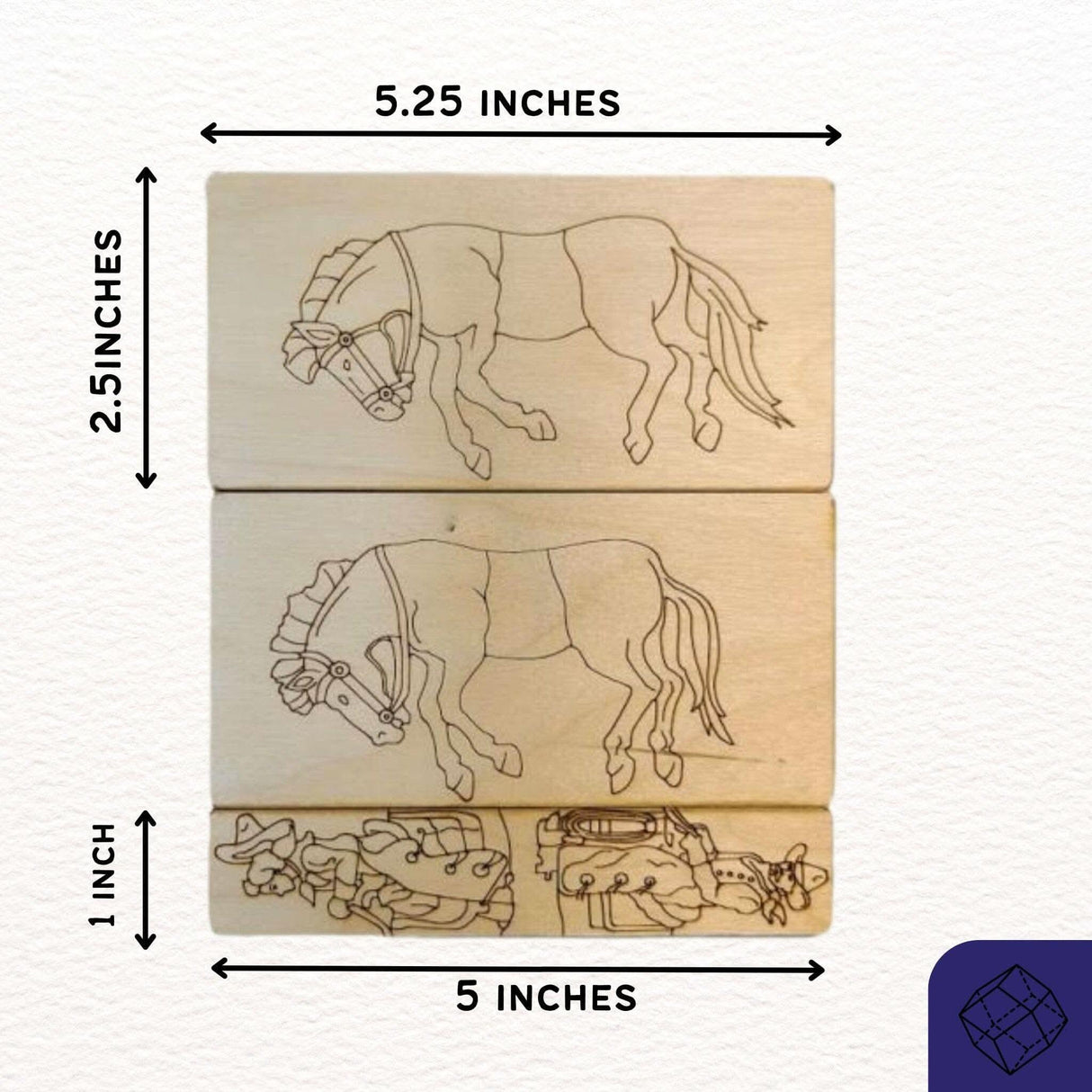 Saddle the Horses Puzzle wood set. - P.T. Barnum and Sam Lloyd puzzle - from 1872 - Creative Crafthouse