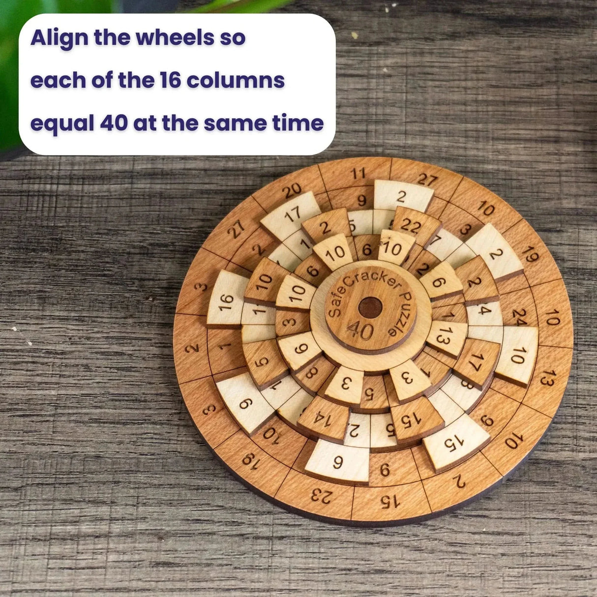 Safecracker 40 | Wooden Math Logic Puzzle - Creative Crafthouse