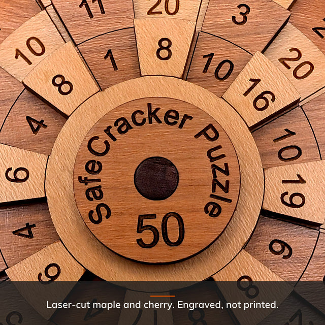 Safecracker 50 Wooden Math Brain Teaser | Handmade in Florida by Dave Janelle - Creative Crafthouse