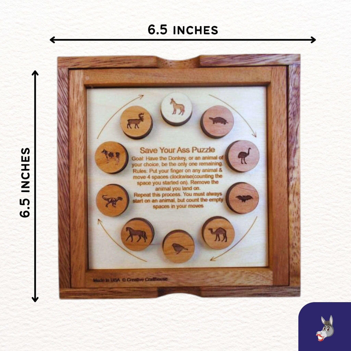 Save Your Ass Puzzle – Can you have the Donkey be the last remaining Animal? - Creative Crafthouse