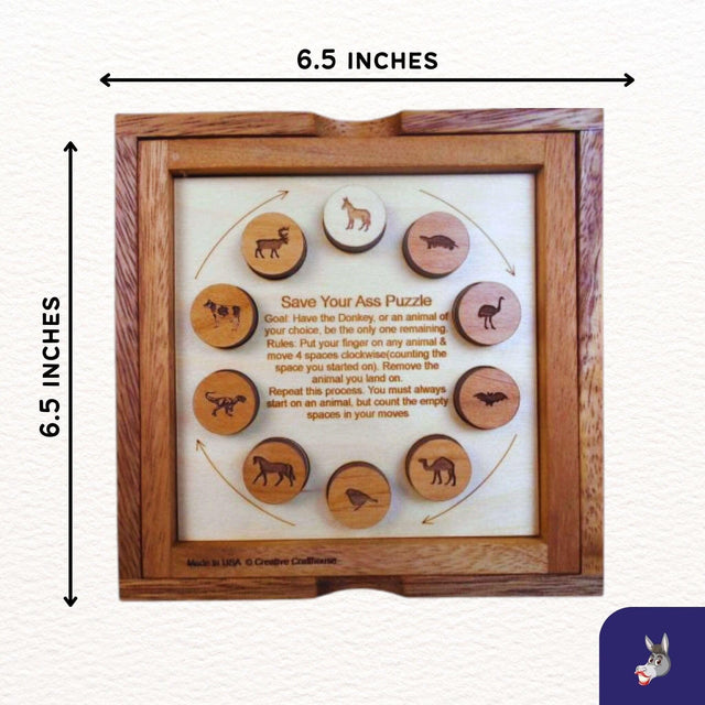 Save Your Ass Puzzle – Can you have the Donkey be the last remaining Animal? - Creative Crafthouse