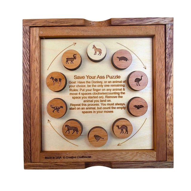 Save Your Ass Puzzle | Wood Brain Teaser for Teens - Creative Crafthouse