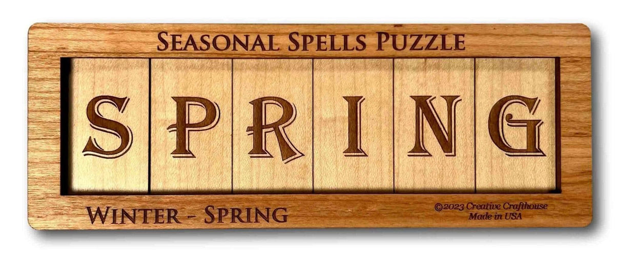 Seasonal Spells - Wooden Sliding/Logic Brain Teaser Puzzle - Creative Crafthouse