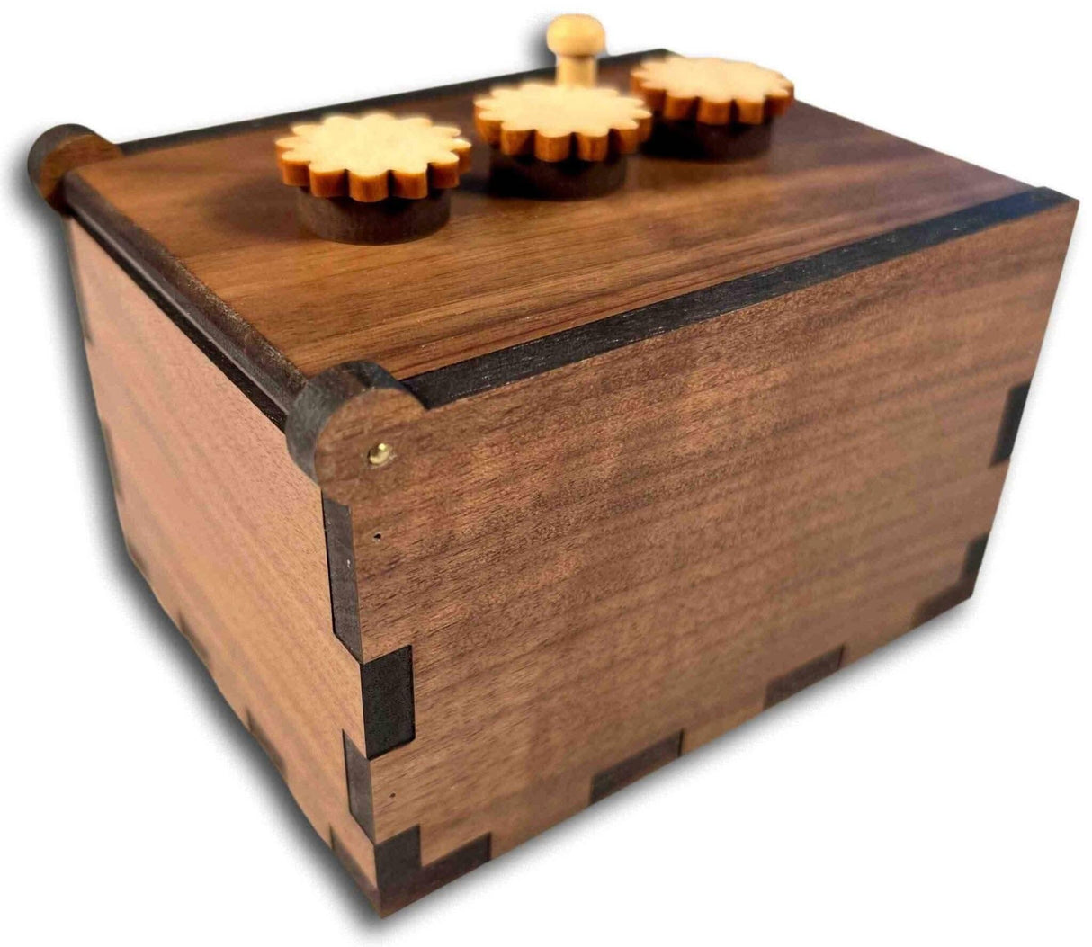 Secret Lock Box II - Can You Open the Box... Put a Gift Inside and Watch the Fun - WALNUT Version - Creative Crafthouse