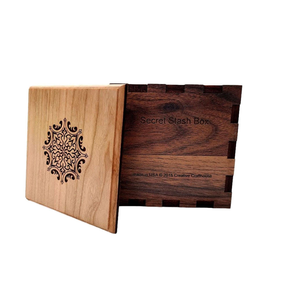 Secret Stash Puzzle Box - Unique Handmade Wooden Lock Box - Escape Room Prop - Creative Crafthouse