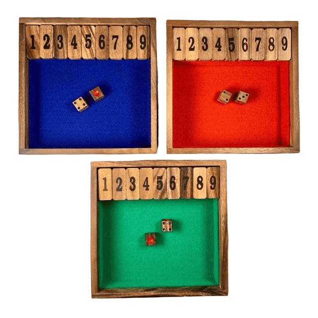 Shut The Box 9x9 Large | Classic Family Dice Game for All Ages - Creative Crafthouse