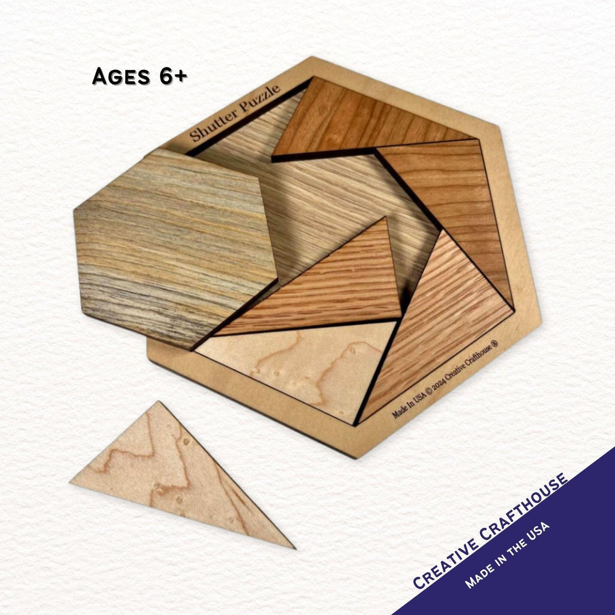 Shutter Puzzle - Wooden Brain Teaser Puzzle for Kids | STEM Puzzles and Toys | Gift for Kids and Grandkids - Creative Crafthouse