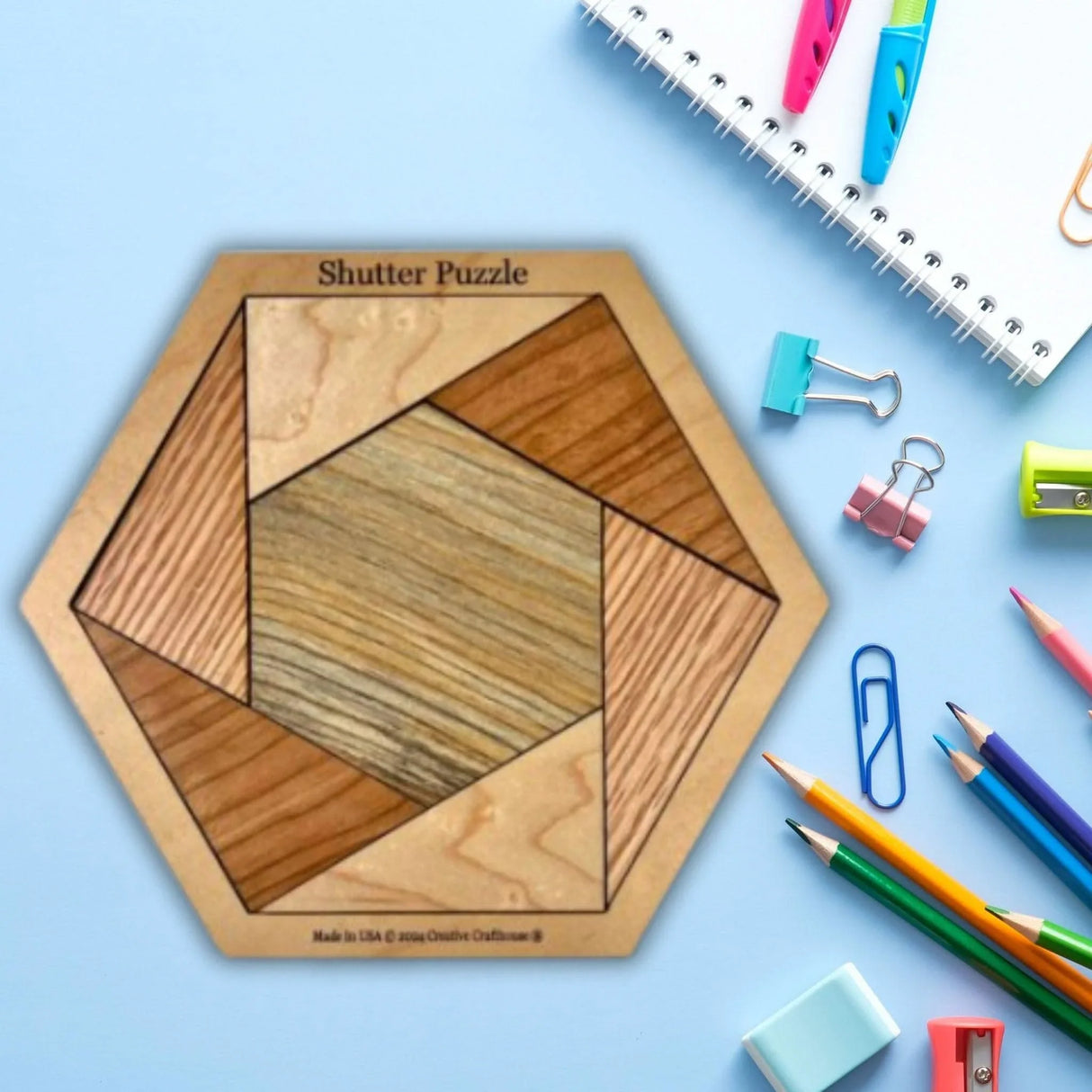 Shutter Puzzle - Wooden Brain Teaser Puzzle for Kids | STEM Puzzles and Toys | Gift for Kids and Grandkids - Creative Crafthouse