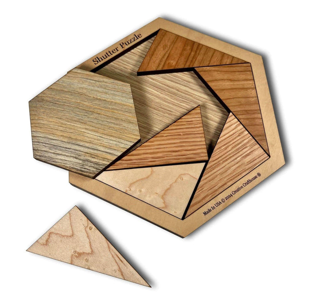 Shutter Puzzle - Wooden Brain Teaser Puzzle for Kids | STEM Puzzles and Toys | Gift for Kids and Grandkids - Creative Crafthouse