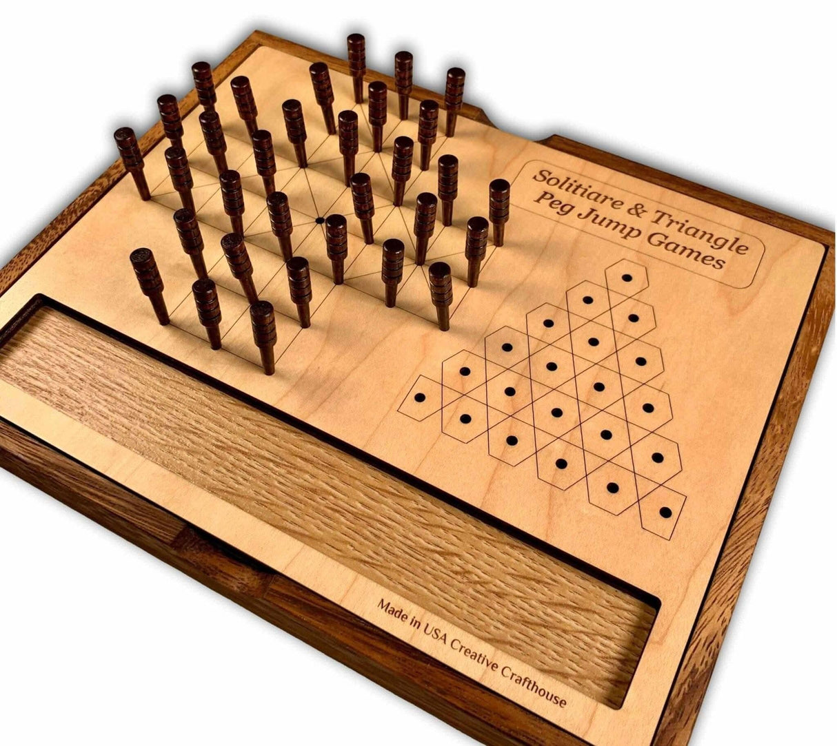 Solitiare & Triangle Peg Jump Board Games - Creative Crafthouse