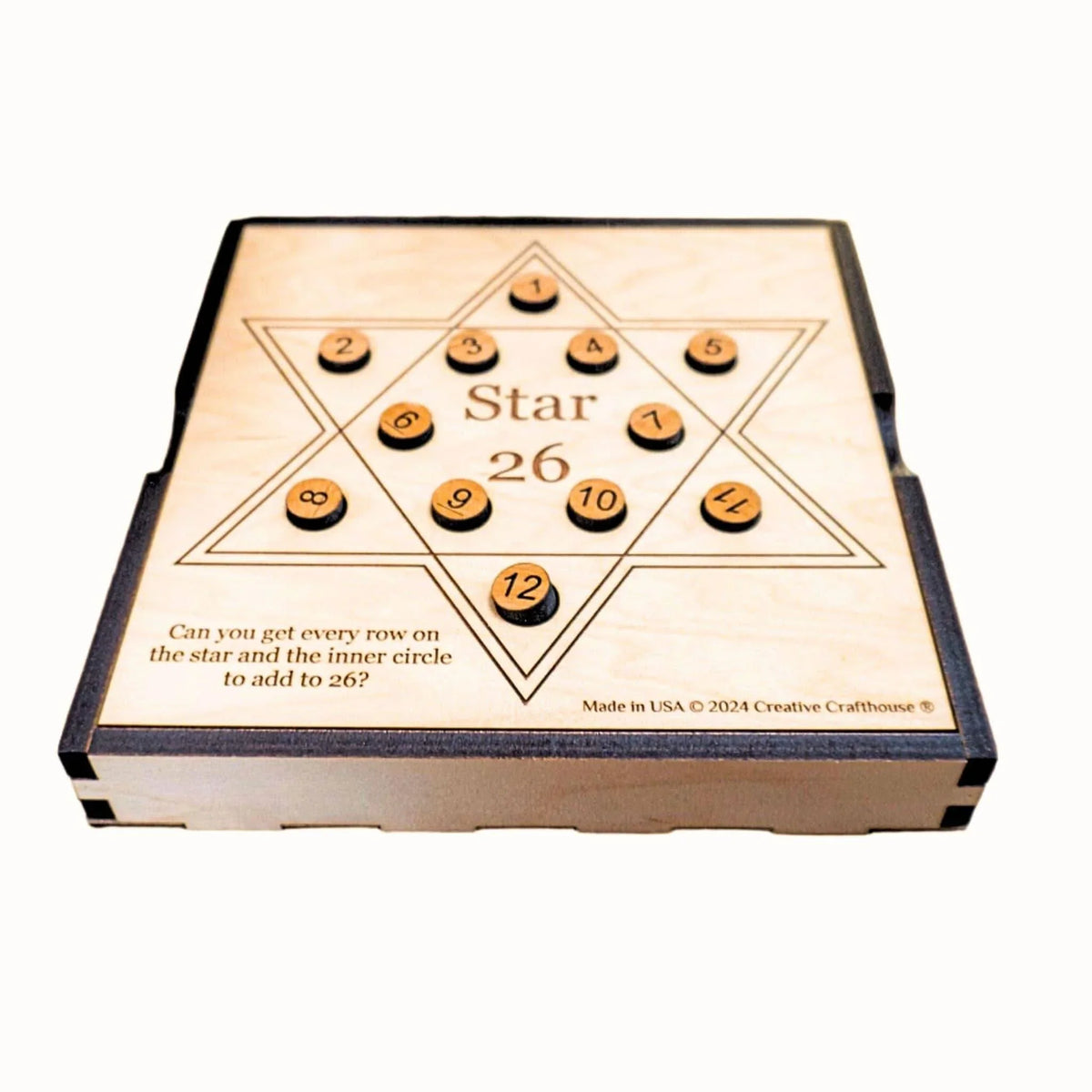 Star 26 Wooden Math Puzzle | Challenging Brain Teaser Gift - Creative ...