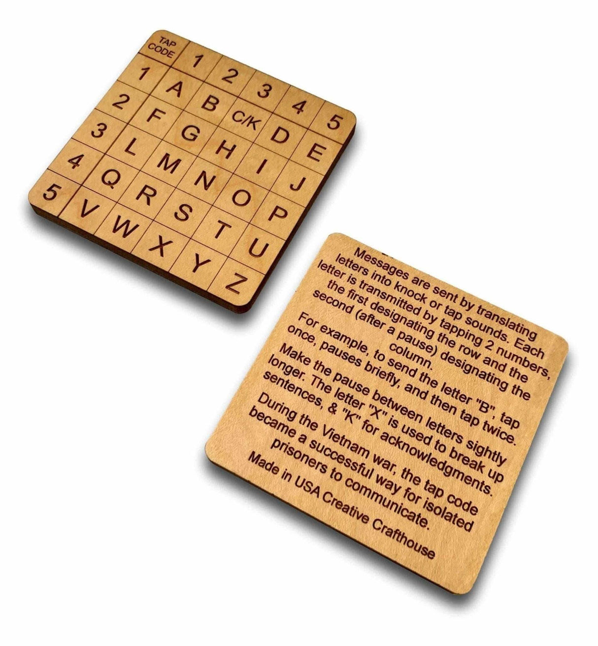 Tap Code Cipher (set of 2) - Creative Crafthouse