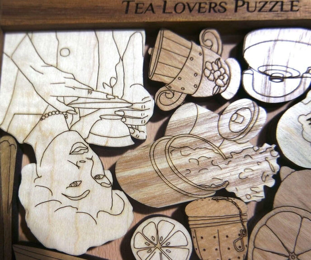 Tea Lovers Puzzle Great Gift Idea For The Holidays - Gift Ideas - Wooden Puzzle - Tea Lover Gift - Creative Crafthouse