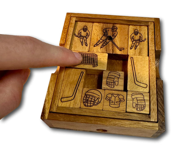 The Hockey Challenge Puzzle | Wooden Sliding Puzzle - Creative Crafthouse