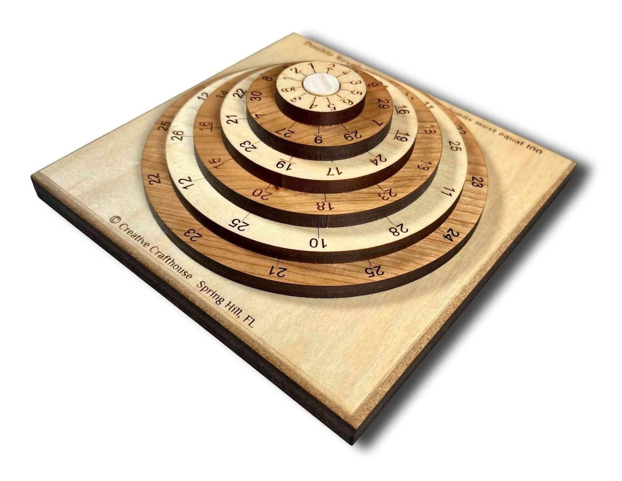 The Impossible Math Puzzle for Adults - The Double Revolving Century Brain Teaser | 2 Wooden Puzzles in One - Christmas Gift for a Math Wiz - Creative Crafthouse